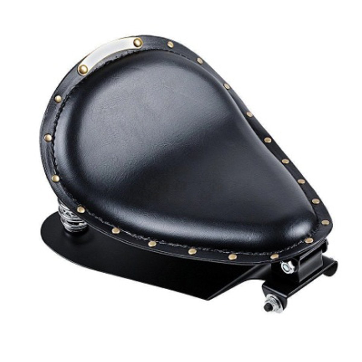 BLACK LEATHER RIVET BOBBER SOLO SEAT KIT FOR HARLEY SPORTSTER XL 883/1200/48