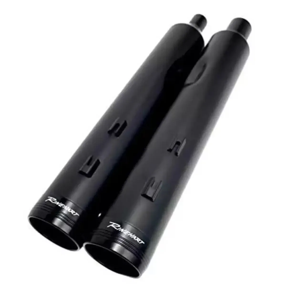 RINEHART 4.5" MUFFLERS BLACK WITH BLACK TRADITION END CAPS (2017-2023 HARLEY TOURING) -USED