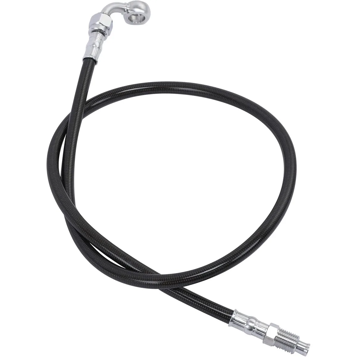 BLACK 14" BRAKE HOSE FOR HARLEY SOFTAIL FAT BOY, BREAKOUT, SPORT GLIDE